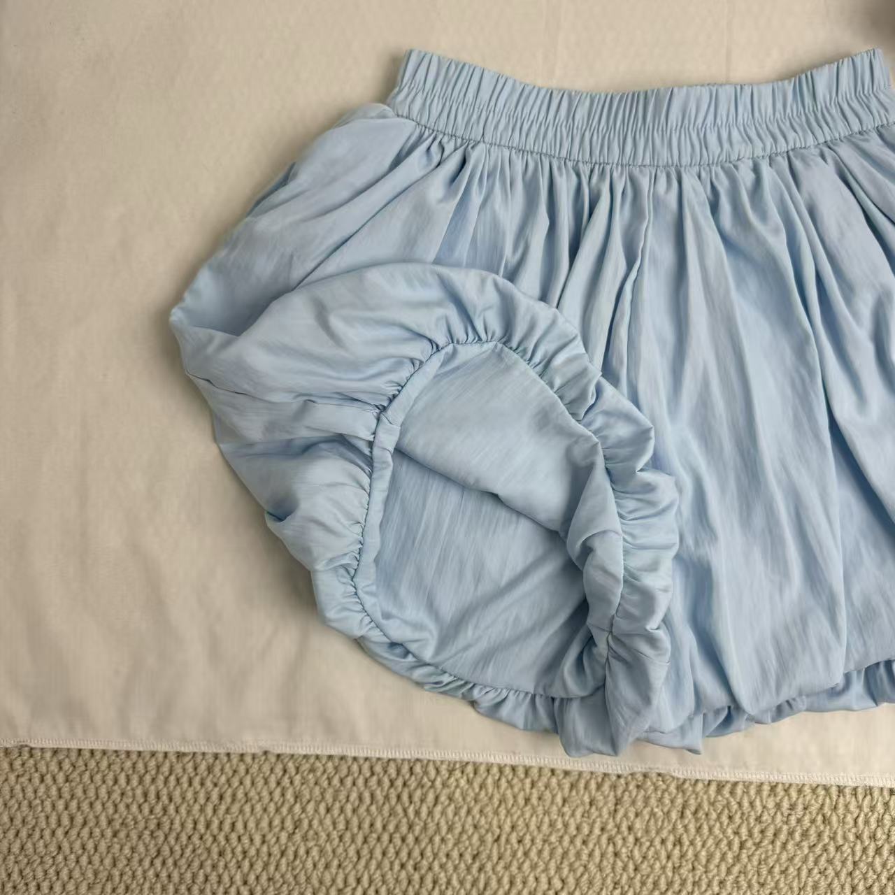 Blue  A-Line Puffy Tulip Skort PinTow