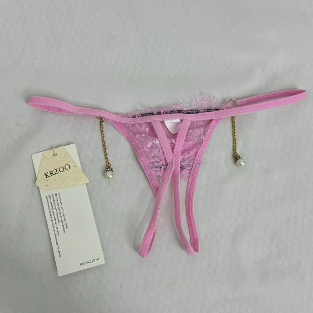 Lace European And American Style Low-Waisted Thongs PinTow