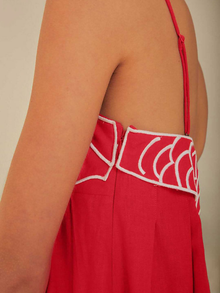 Fish Top Linen Blend Maxi Dress Newgew Dresses