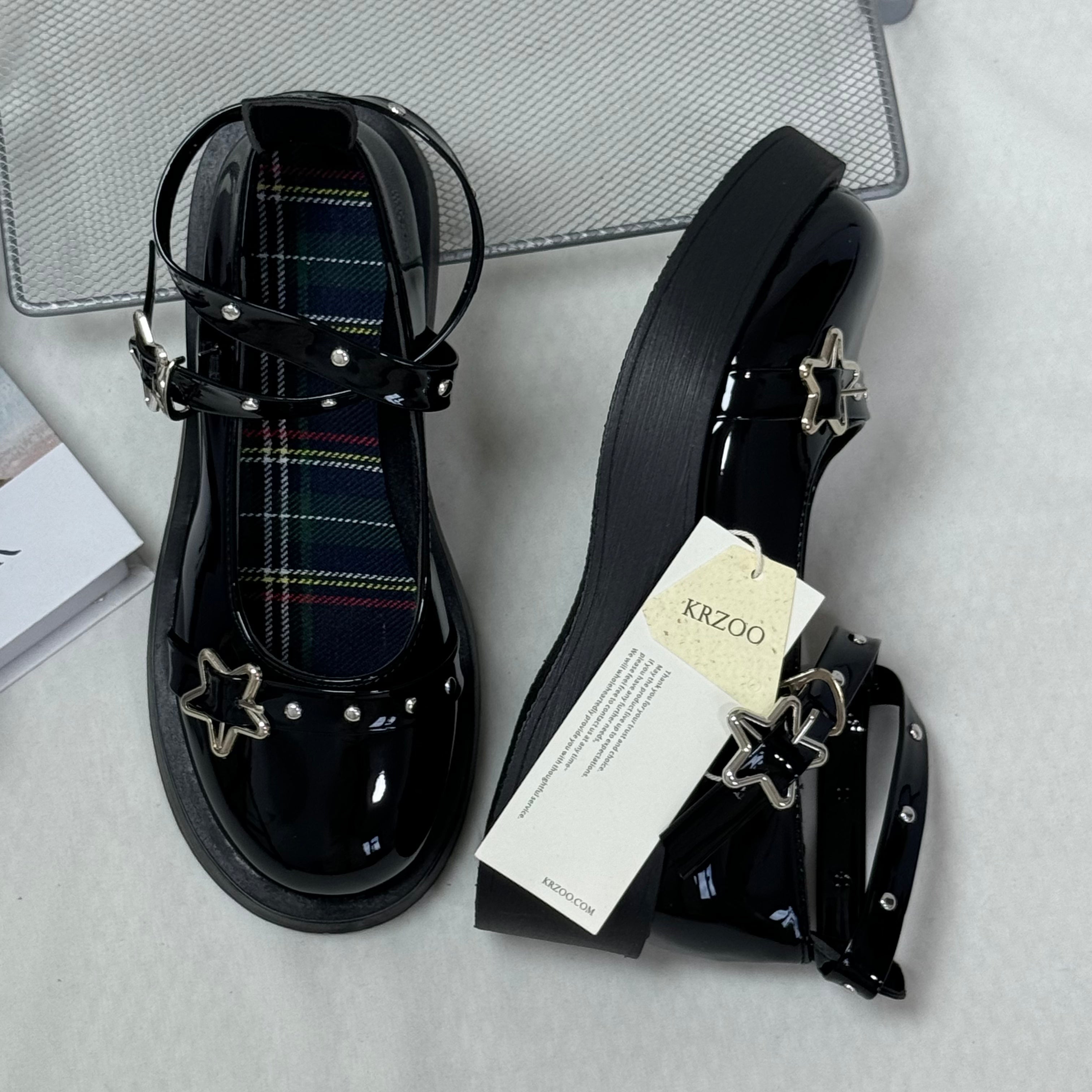 Retro Small Leather Shoes With Thick Soles PinTow