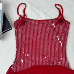 Floral-Embellished Sequin Camisole Dress PinTow