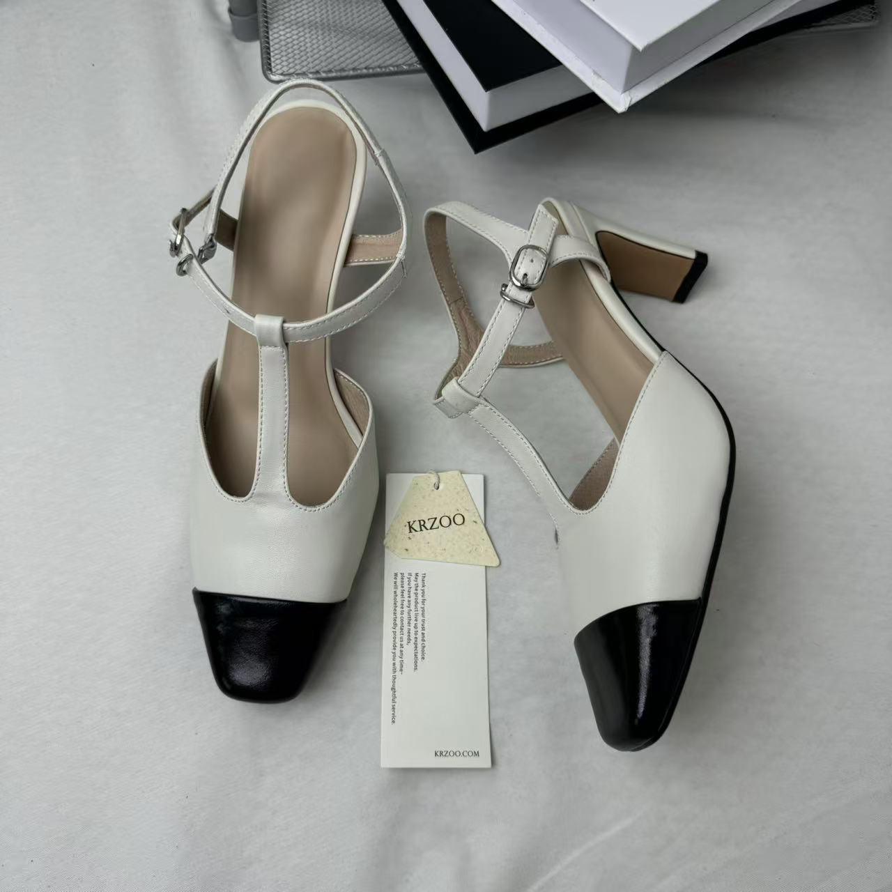 Retro Color-Block Open-Toe Sandals PinTow