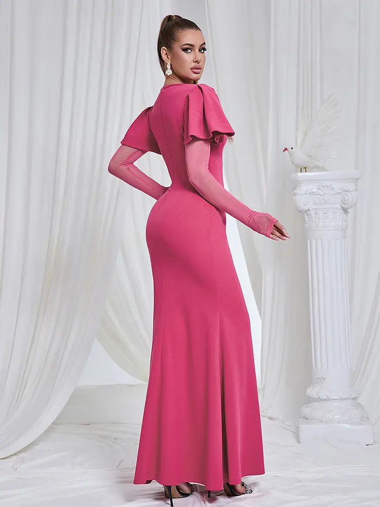 Elegant Mesh Long Sleeve Dress Newgew Dresses