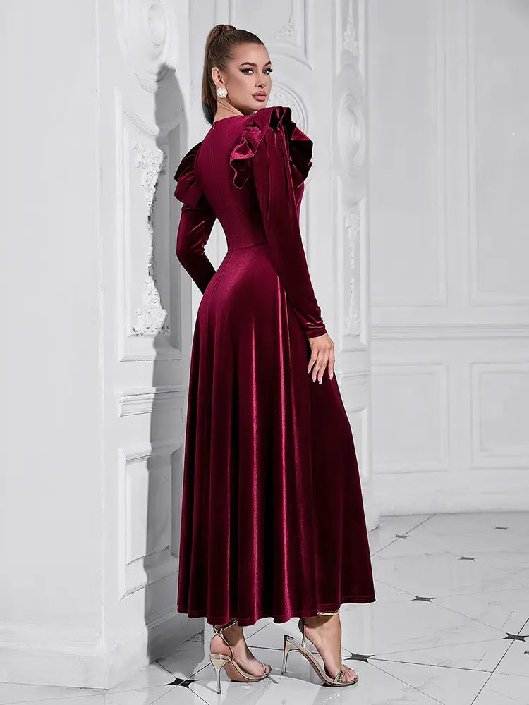 Elegant V-Neck Maxi Dress Newgew Dresses
