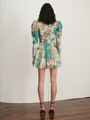Hand-Painted Printed Mini Dress Newgew Dresses