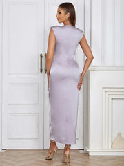 Minimalist Ruched Satin Dress Newgew Dresses