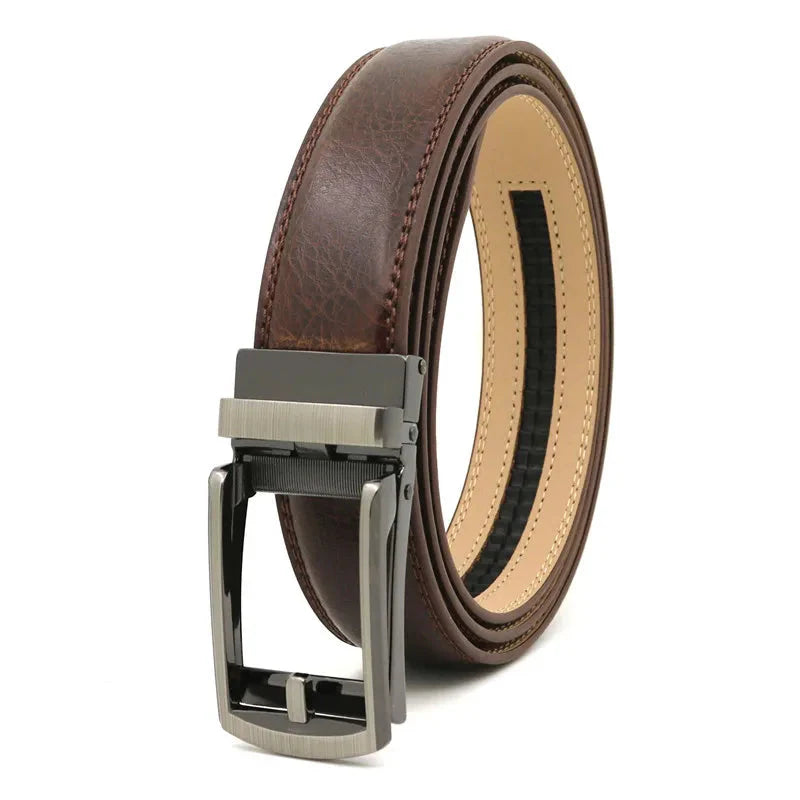 3.5cm Genuine Leather Automatic Buckle Belt Newgew