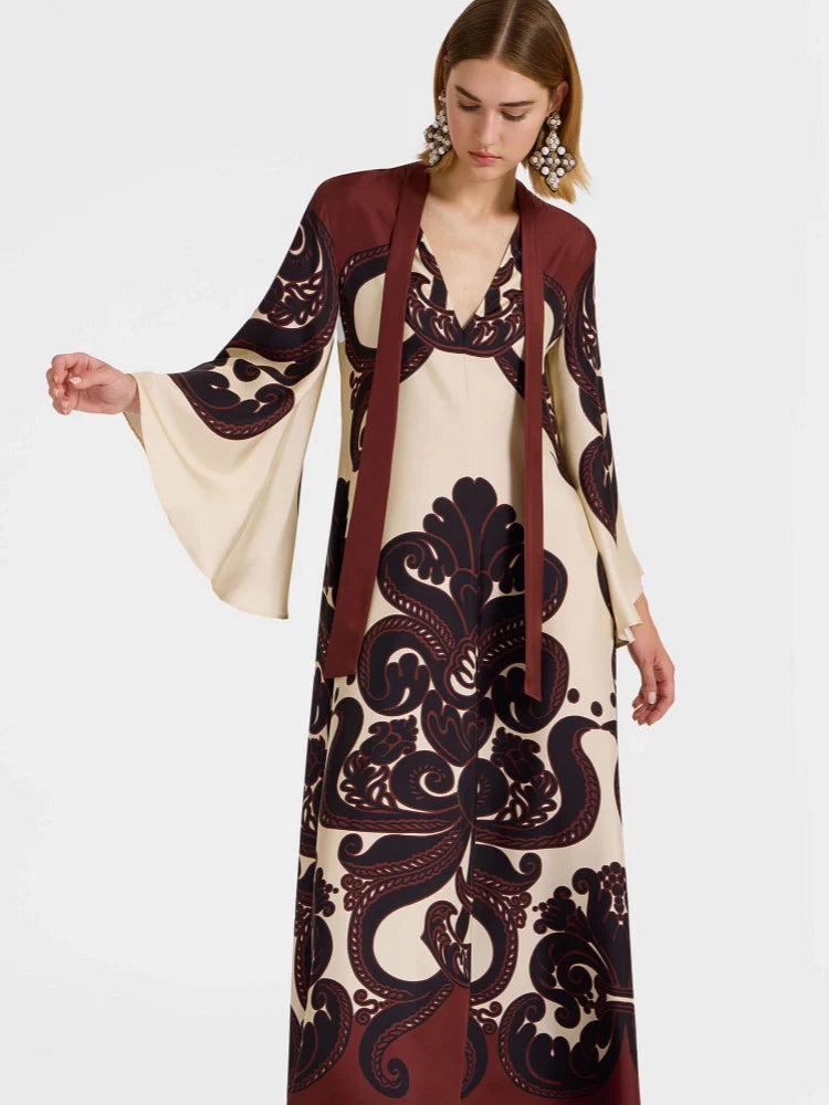 Grenadilla Print Satin Dress Newgew Dresses