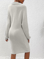 Knit Long-Sleeve V-Neck Bodycon Dress Newgew Dresses