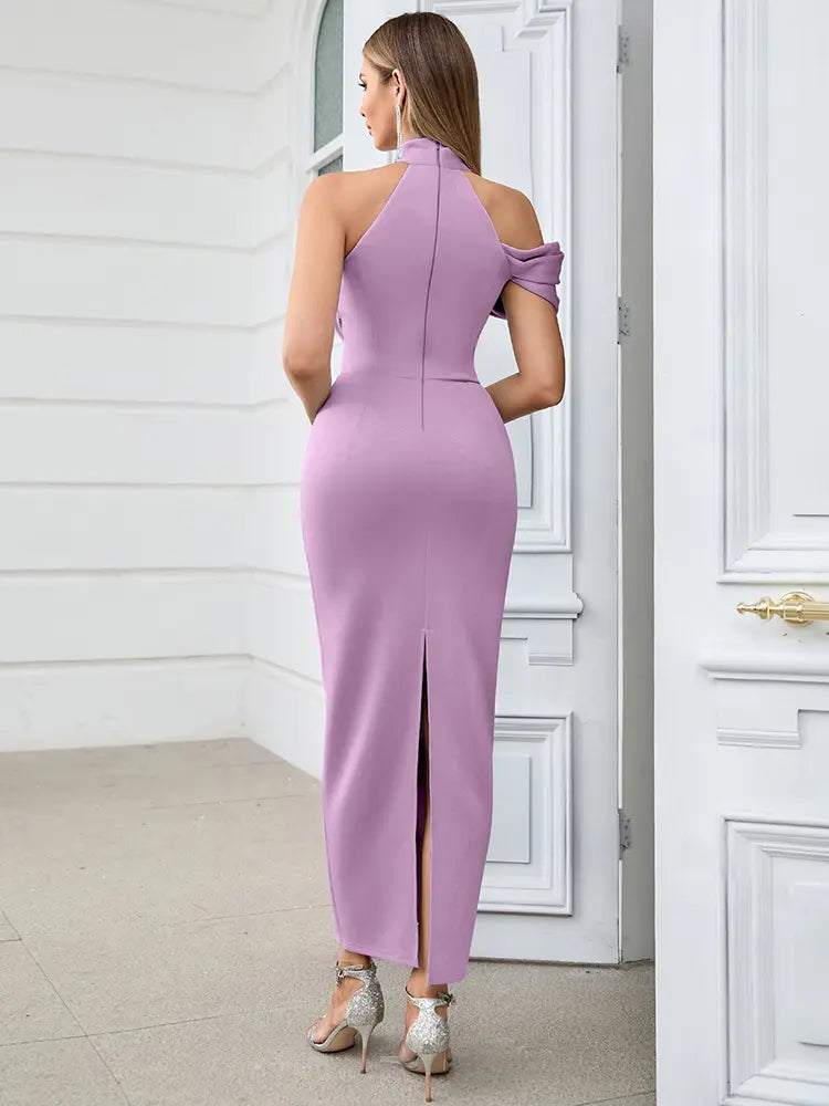 Chic Halter Neck Asymmetrical Dress Newgew Dresses