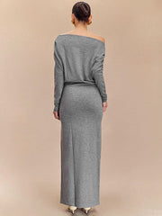 Asymmetric Neckline Maxi Dress Newgew Dresses