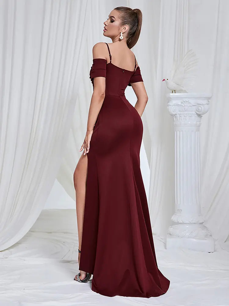 Strapless Cutout Slit Dress Newgew Dresses