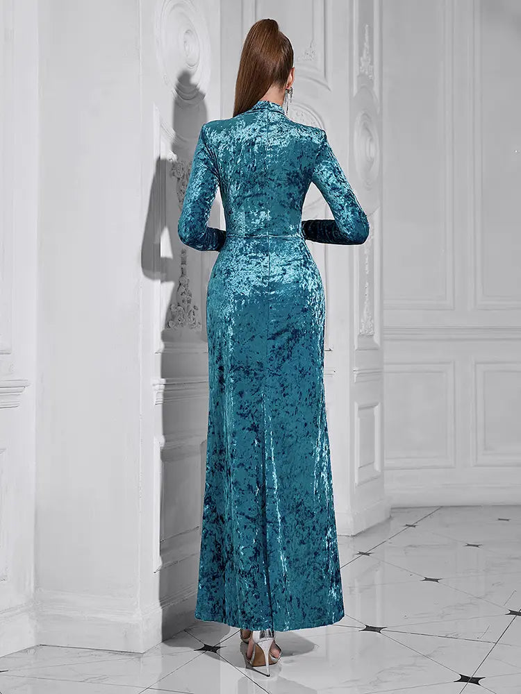 Minimalist High-Neck Split Dress Newgew Dresses