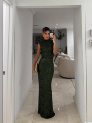 Elastic Sequin Backless Maxi Dress Newgew Dresses