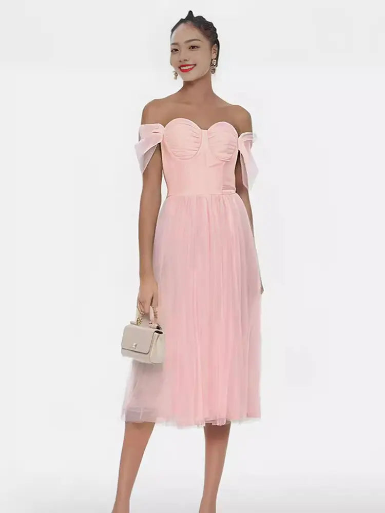 Mesh Panel Tube Dress Newgew Dresses
