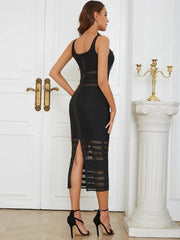 Retro Mesh Strapless Bandage Dress Newgew Dresses
