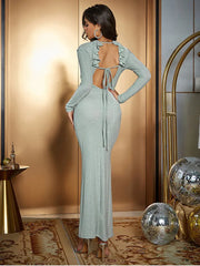 Simple Backless Long Sleeve Dress Newgew Dresses