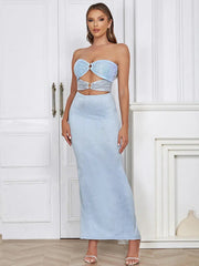Strapless Lace Sequin Gown Newgew Dresses