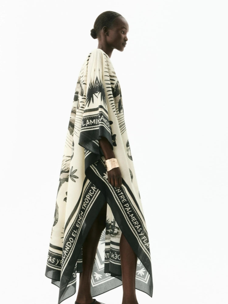 Oversized Flamingo Kaftan Maxi Dress Newgew Dresses