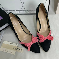 Bow-Knot Low-Cut High Heels PinTow