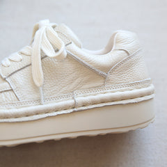 Women Retro Leather Thick Sole Casual Shoes Newgew Shoes