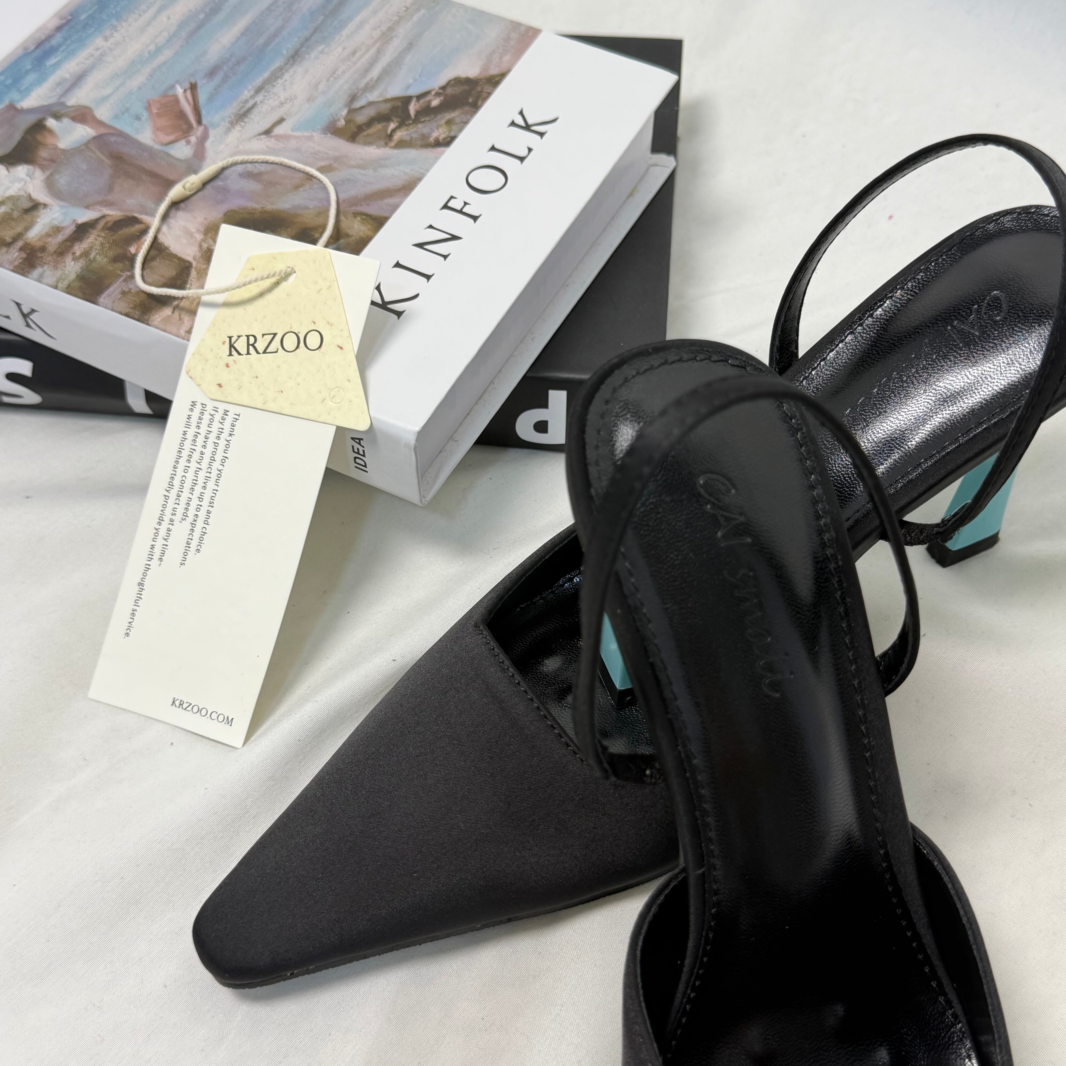 Round-Toe Low-Cut One-Strap High-Heeled Shoes PinTow