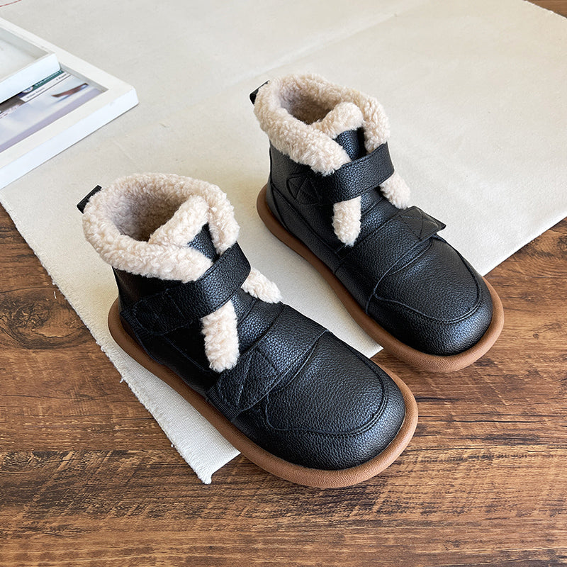 Women Minimalist Soft Furred Flat Boots Newgew Shoes