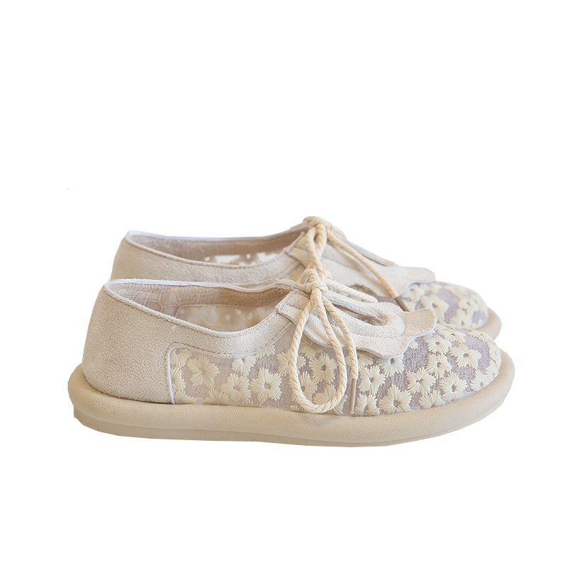 Women Retro Mesh Summer Casual Canvas Shoes Newgew Shoes