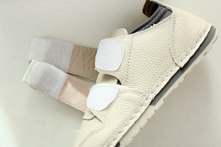 Women Handmade Retro Leather Flat Casual Shoes Newgew Shoes