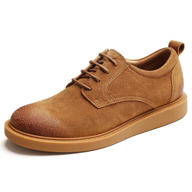 Men Solid Flat Leather Flat Casual Shoes Newgew Shoes