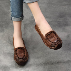 Women Cowhide Handmade Soft Casual Shoes Newgew Shoes