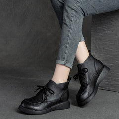 Women Minimalist Soft Leather Casual Ankle Boots Newgew Shoes