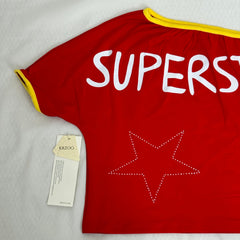 Stitched Diamond Lettered Fitted Top PinTow