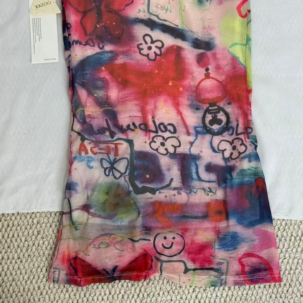 Butterfly Graffiti Print Cami Dress PinTow