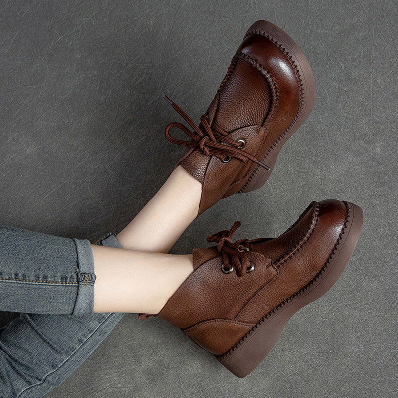 Women Minimalist Soft Leather Casual Ankle Boots Newgew Shoes
