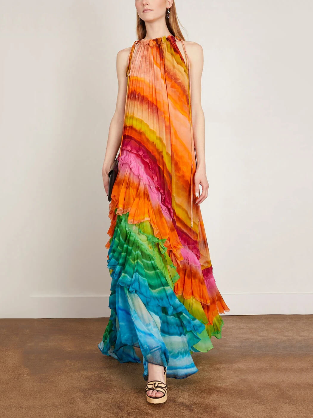 Iris Ruffle Gown in Multi Newgew Dresses