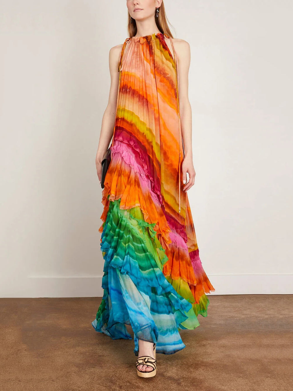 Iris Ruffle Gown in Multi Newgew Dresses