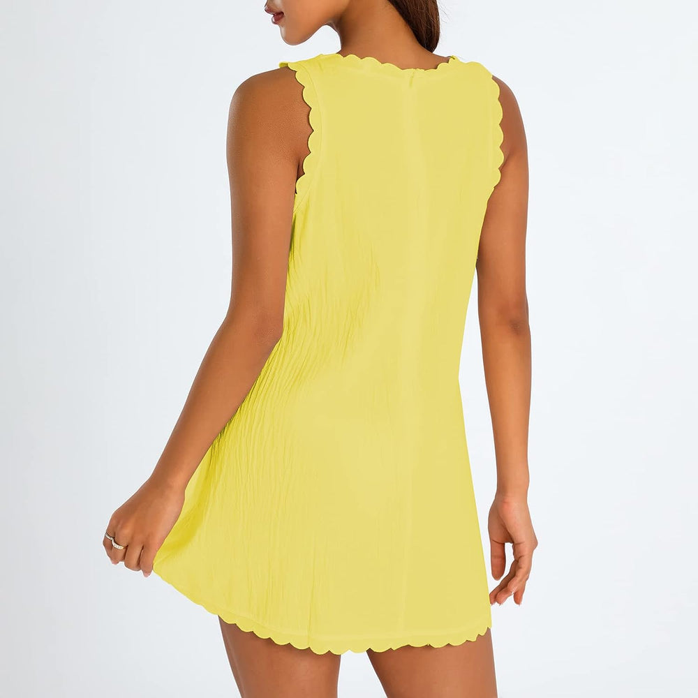 Scalloped A-Line Beach Dress In Black Newgew Dresses