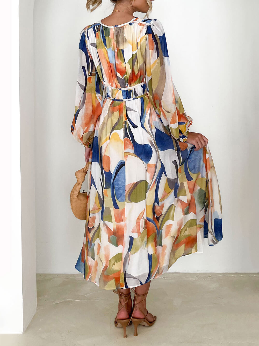Colorful Geometric Pattern Maxi Dress Newgew Dresses