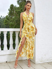 Halter Ruffle Bodycon Dress Newgew Dresses