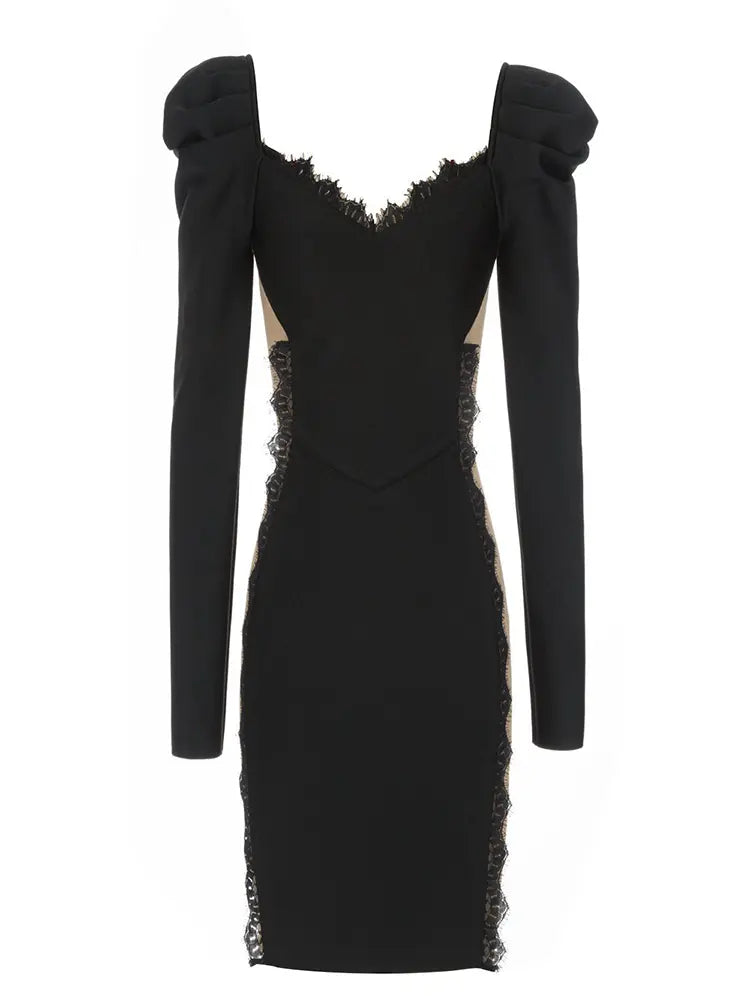 Fashionable Lace V-Neck Party Dress Newgew Dresses