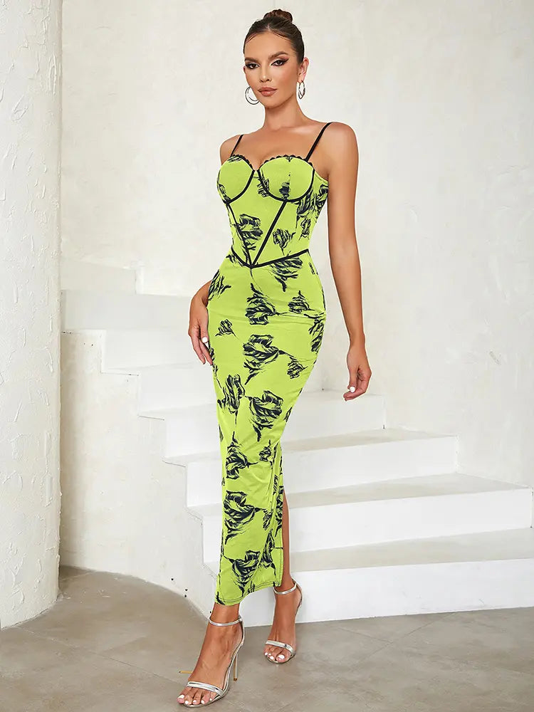 Floral Slit Bodycon Dress Newgew Dresses