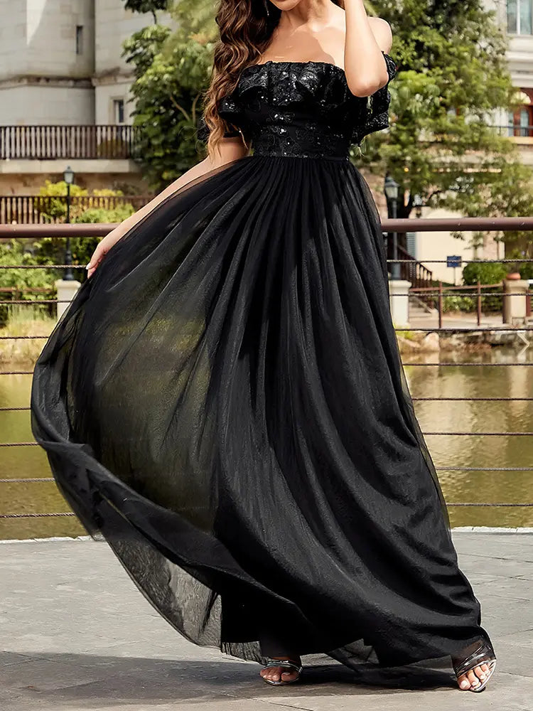 Strapless Sequin Mesh Dress Newgew Dresses