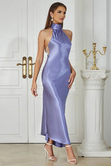 Minimalist Sleeveless Halter Satin Dress Newgew Dresses