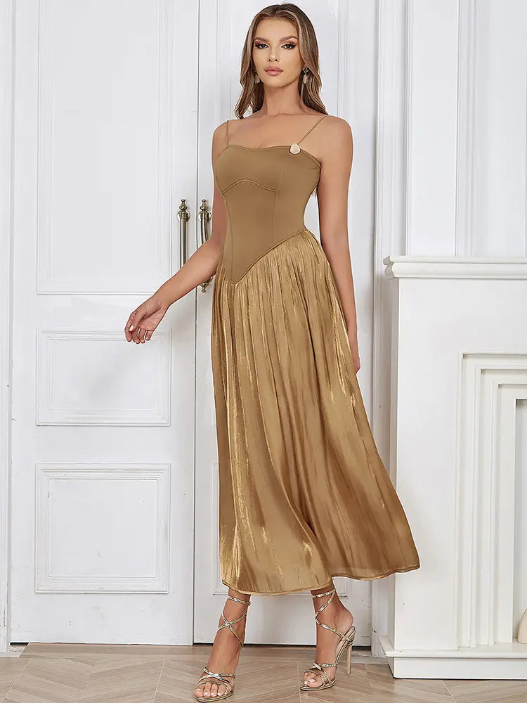 Sleeveless Ruched Maxi Dress Newgew Dresses