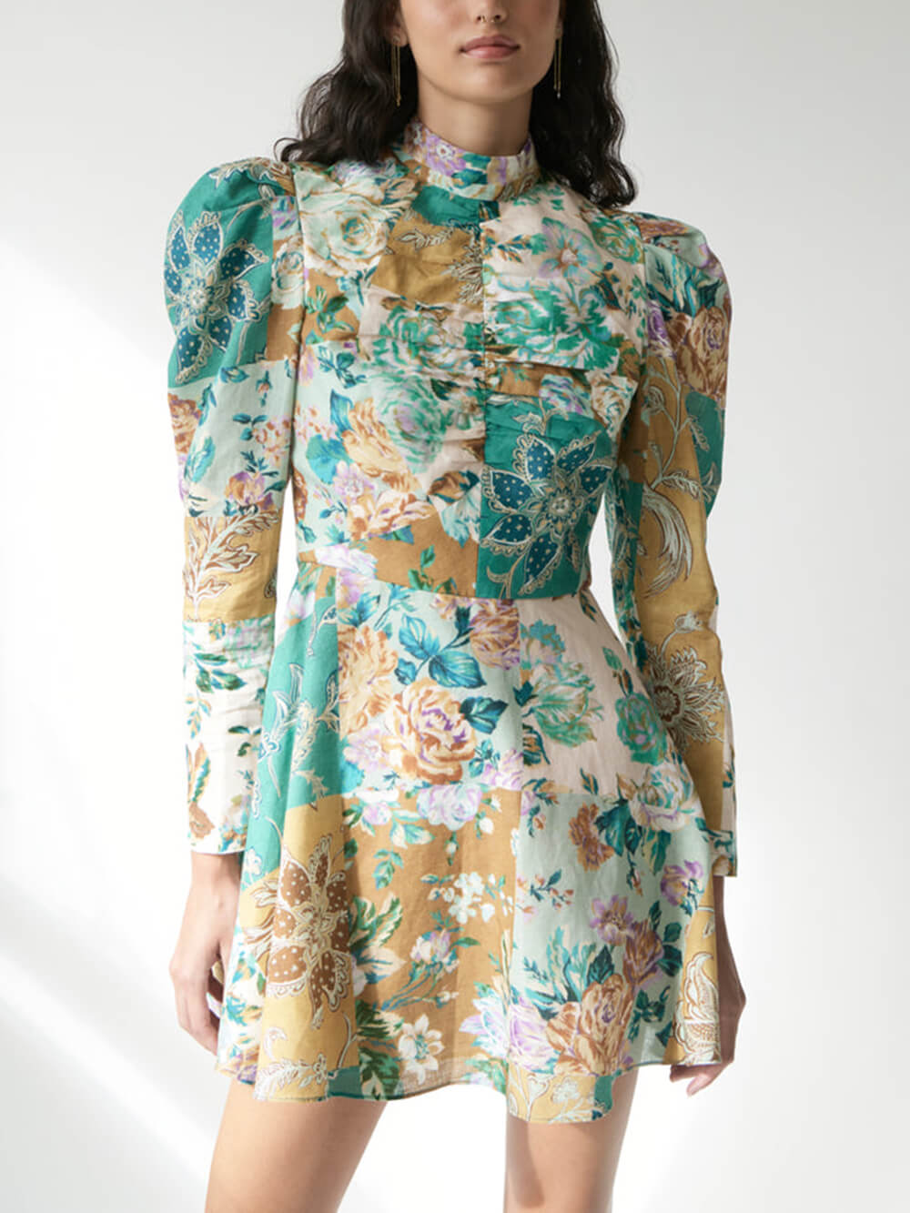 Hand-Painted Printed Mini Dress Newgew Dresses