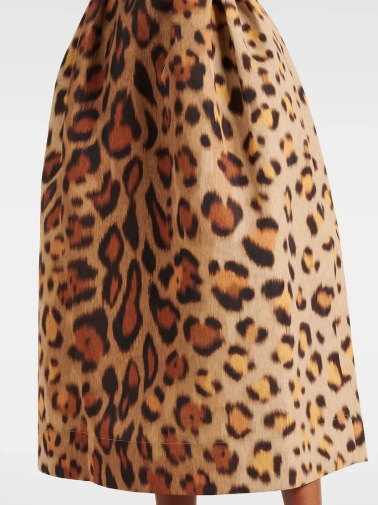 Animal-Print Bustier Midi Dress Newgew Dresses