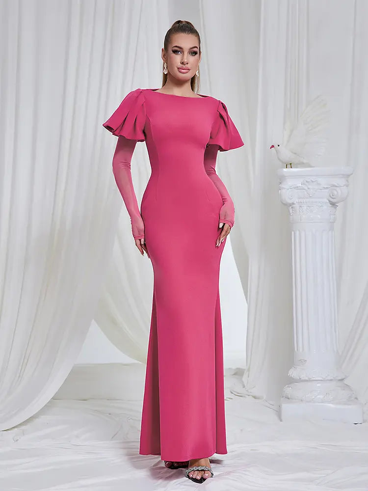 Elegant Mesh Long Sleeve Dress Newgew Dresses