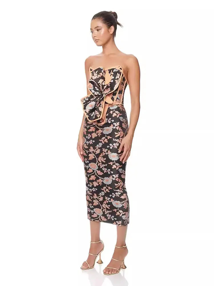 Chic Strapless Backless Tie-Back Dress Newgew Dresses