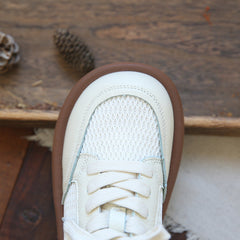 Women Casual Patchwork Leather Breathable Flat Shoes Newgew Shoes